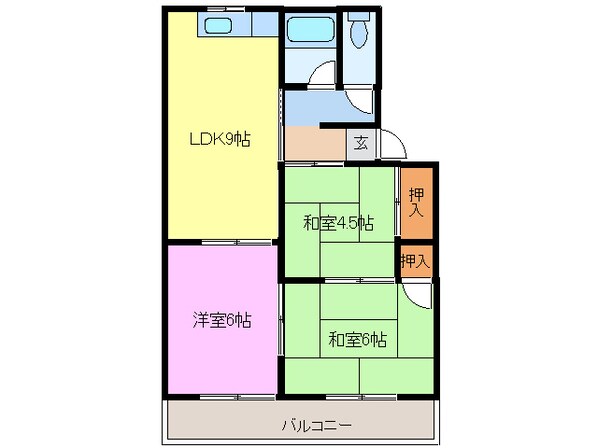 トーシンハイツＢの物件間取画像